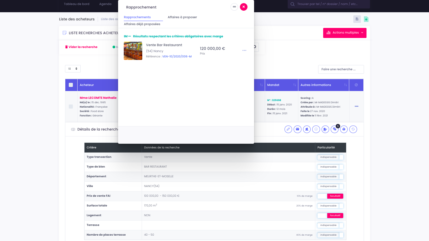 Gestion des acheteurs logiciel